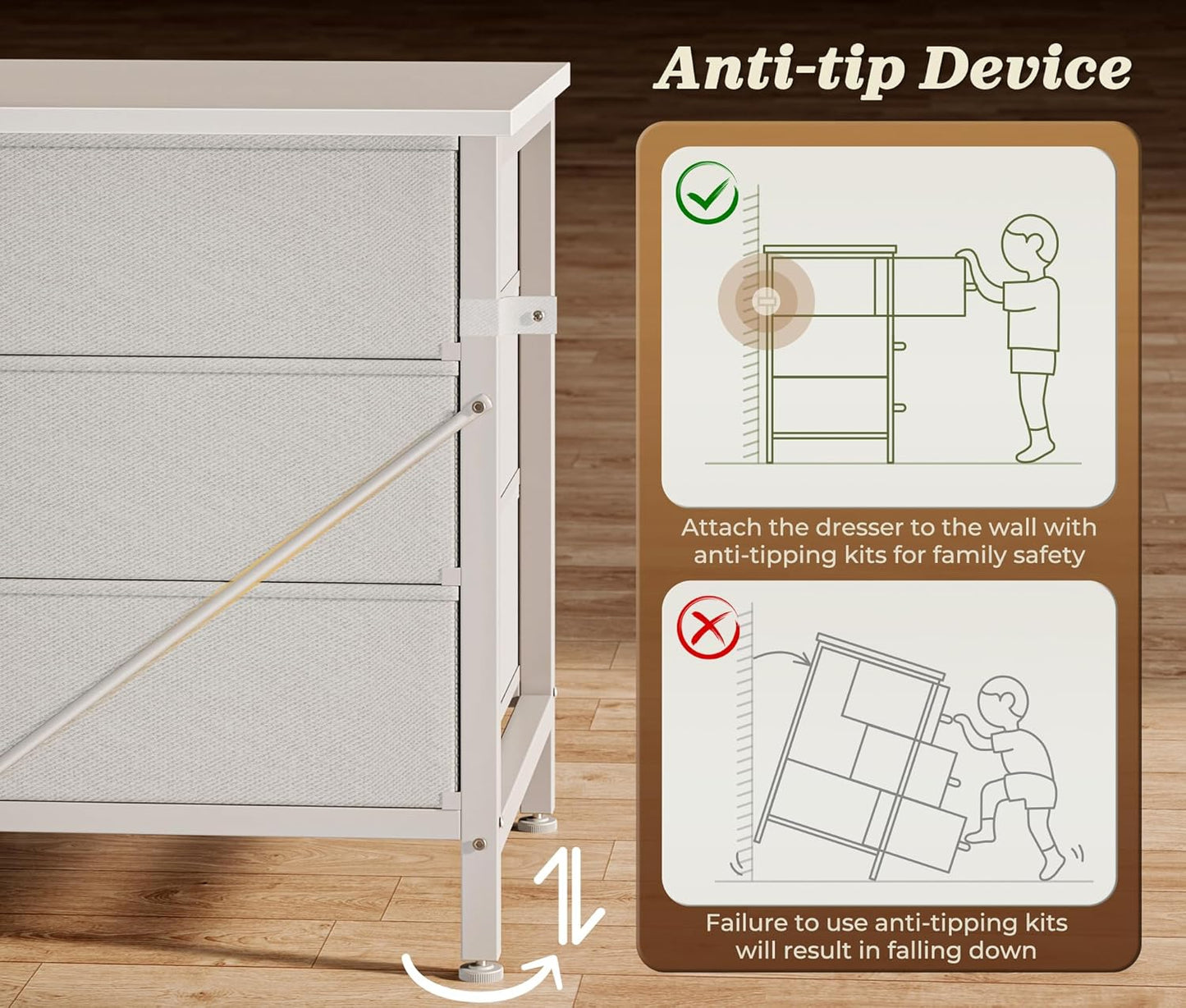 78.7 Inch Long Dresser for Bedroom, 15 Drawer Fabric Dresser for Closet, Large TV Stand for 65, 75, 85 Inch TV, Wide Chest of Drawer with Storage, 78.7" W X 12.9" D X 26.7" H, White