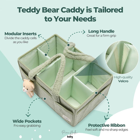 Diaper Caddy Organizer for Changing Table, Storage Basket for Wipes, Gift for Baby Shower, Car Organizer, Nursery Organizer, Portable Storage
