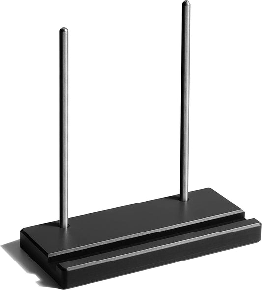 Tabletop Vinyl Record Holder - Display Now Playing, Holds Any Size Record - Doubles, Triple Gatefolds, Box-Sets (Black)