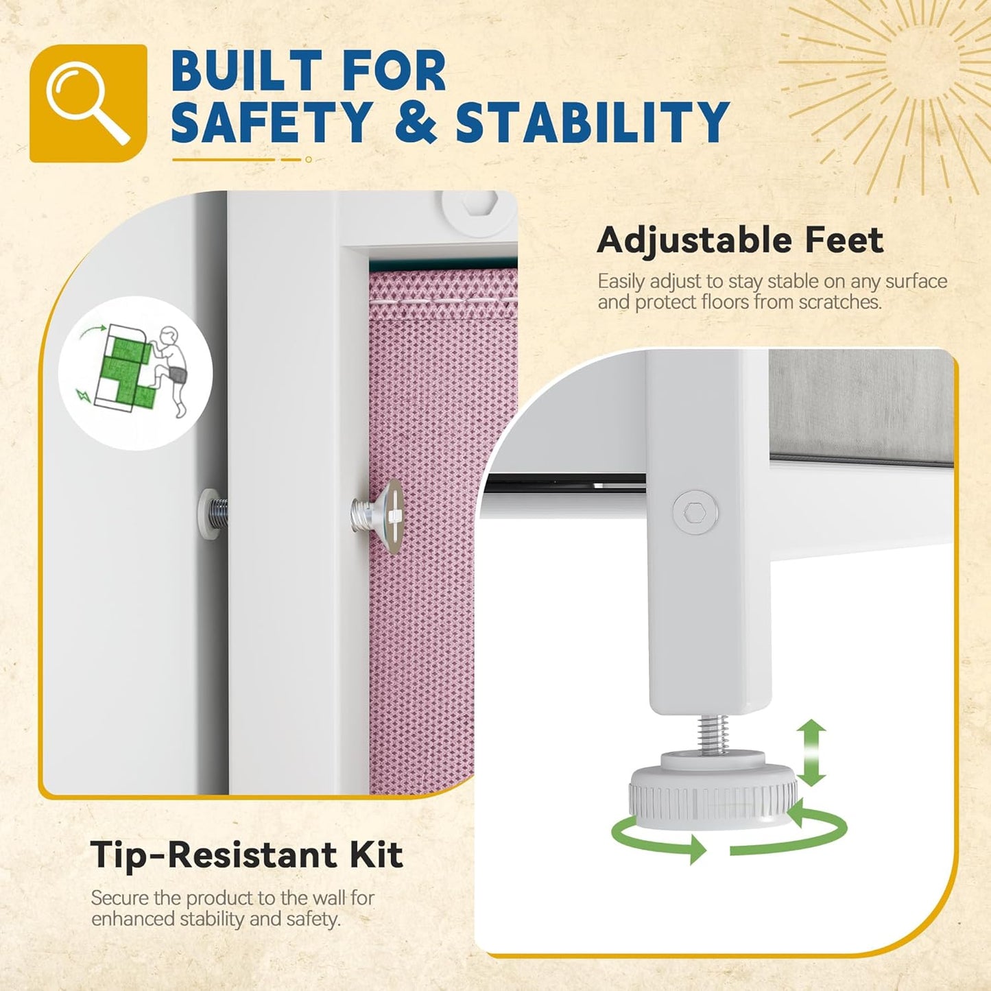 Dresser with 9 Drawers, Fabric Storage Dresser, Closet Chest of Drawers for Living Room, Closets - Sturdy Steel Frame, Wooden Top & Easy Pull Fabric Bins (Pink)