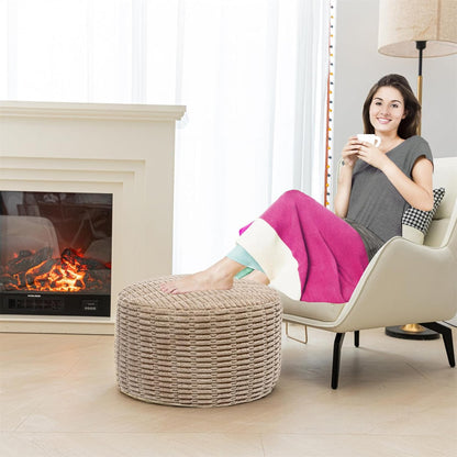Pouf Ottoman Stuffed round Modern Foam Filled Ottoman Foot Rest Poufs for Living Room Chair Decorative Boho Foot Stool for Wedding Christmas Party