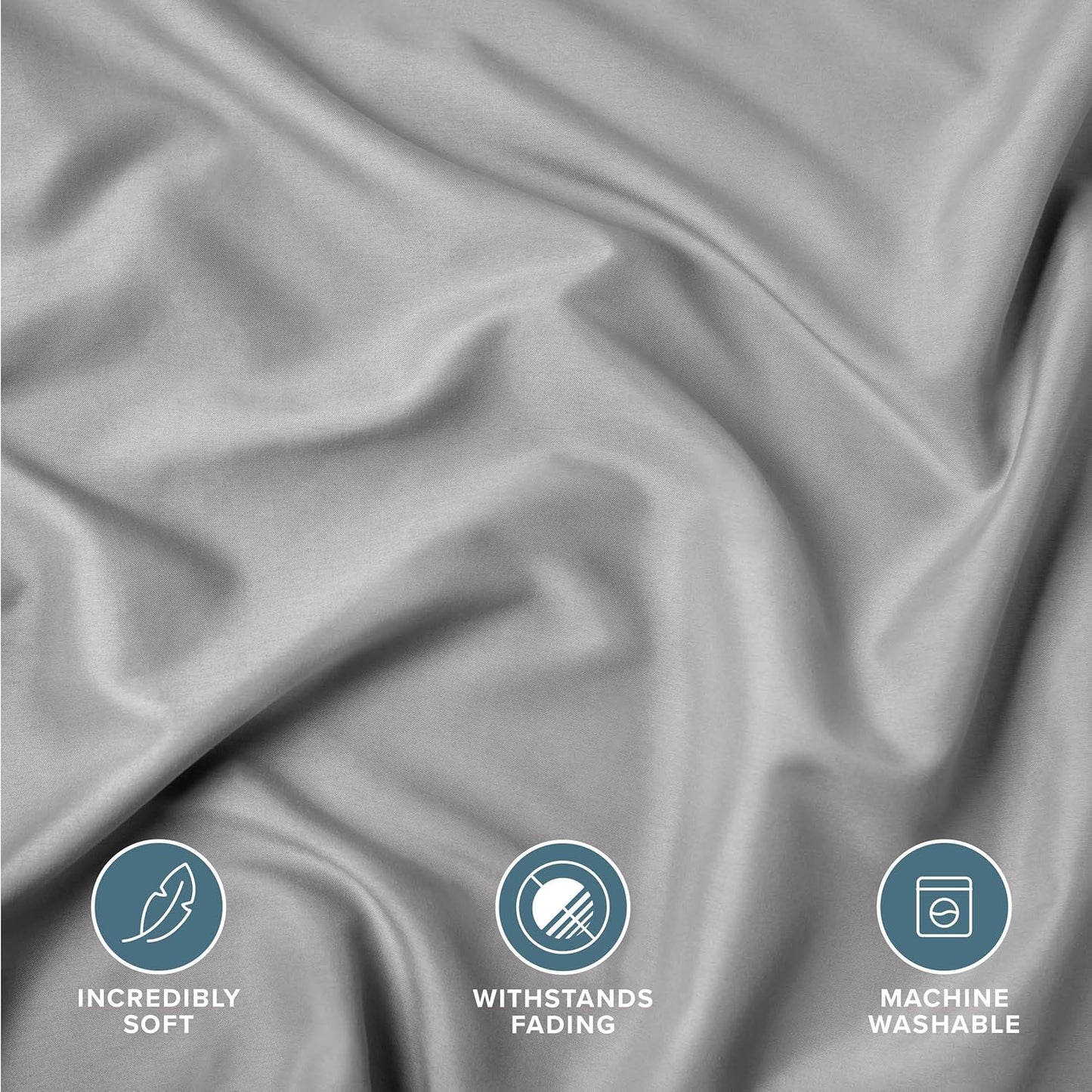 King Pillow Sham Covers - Set of 2 - Premium 1800 Ultra-Soft Microfiber - Double Brushed - Stain & Fade Resistant - Bed Pillow Shams - Pillows Not Included (Set of 2, Light Grey)