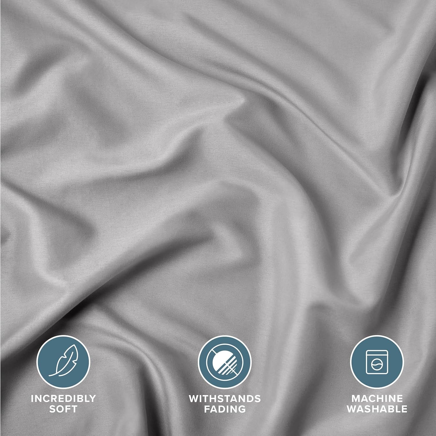 King Pillow Sham Covers - Set of 2 - Premium 1800 Ultra-Soft Microfiber - Double Brushed - Stain & Fade Resistant - Bed Pillow Shams - Pillows Not Included (Set of 2, Light Grey)