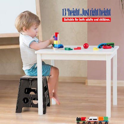 Folding Step Stool 13 Inch Heavy Duty Plastic Foldable Step Stool for Kids and Adults, Small Collapsible Fold up Stepping Stool 1 Pack