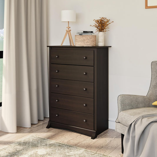 Sonoma Superior 5-Drawer Dresser for Bedroom - Spacious and Stylish Chest of Drawers, Measuring 17.75"D X 31.5"W X 44.75"H, in Espresso Finish
