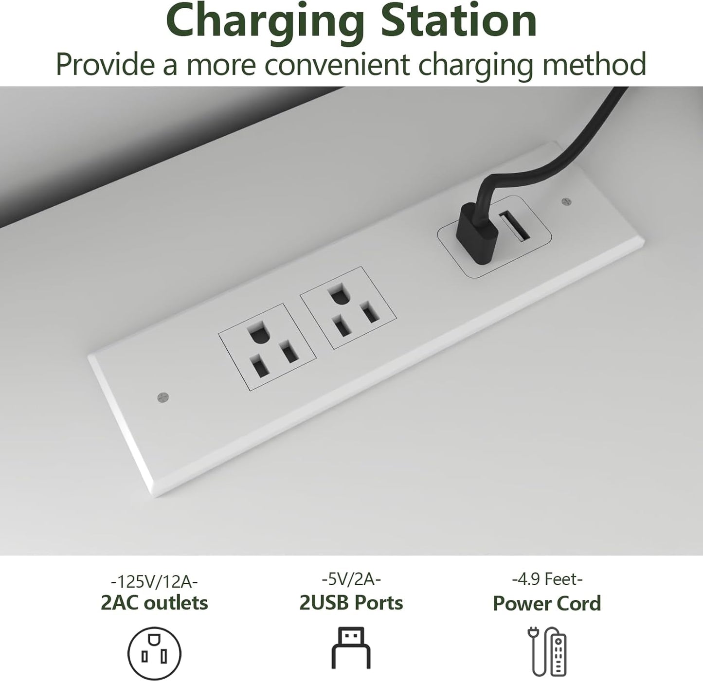 9 Drawer Dresser with Power Outlet, Dresser with LED Light, Modern Chest of Drawers for Closet, Double Wide Drawer Organizer Cabinet for Bedroom, Living Room (White, 9 Drawers)