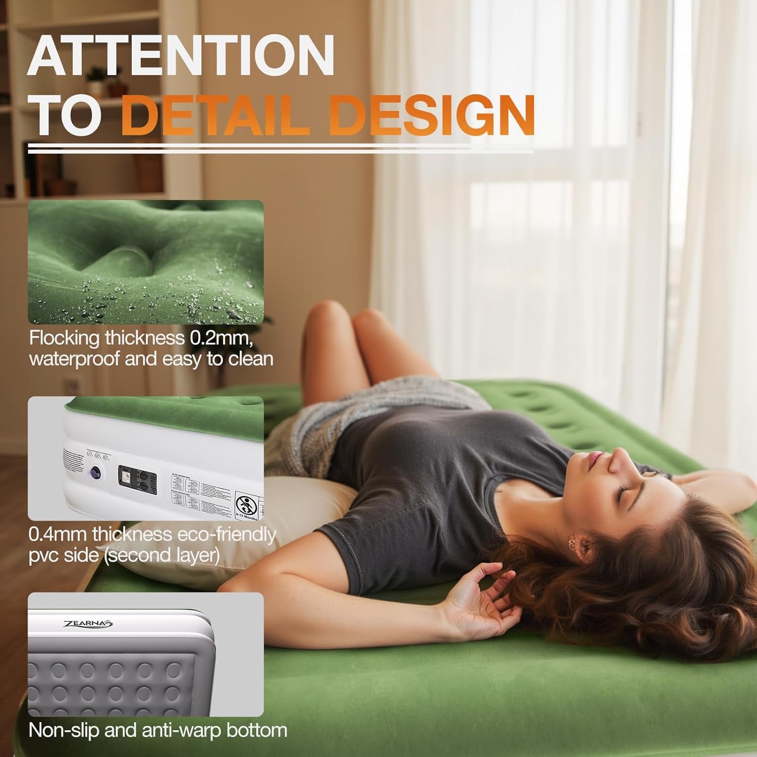 Air Mattress with Built in Pump - Upgraded Twin Blow up Mattress, 2 Mins Quick Self Inflatable,18"/550Lbs Max, Strong Support, for Camping,Home,Guests,Portable Travel