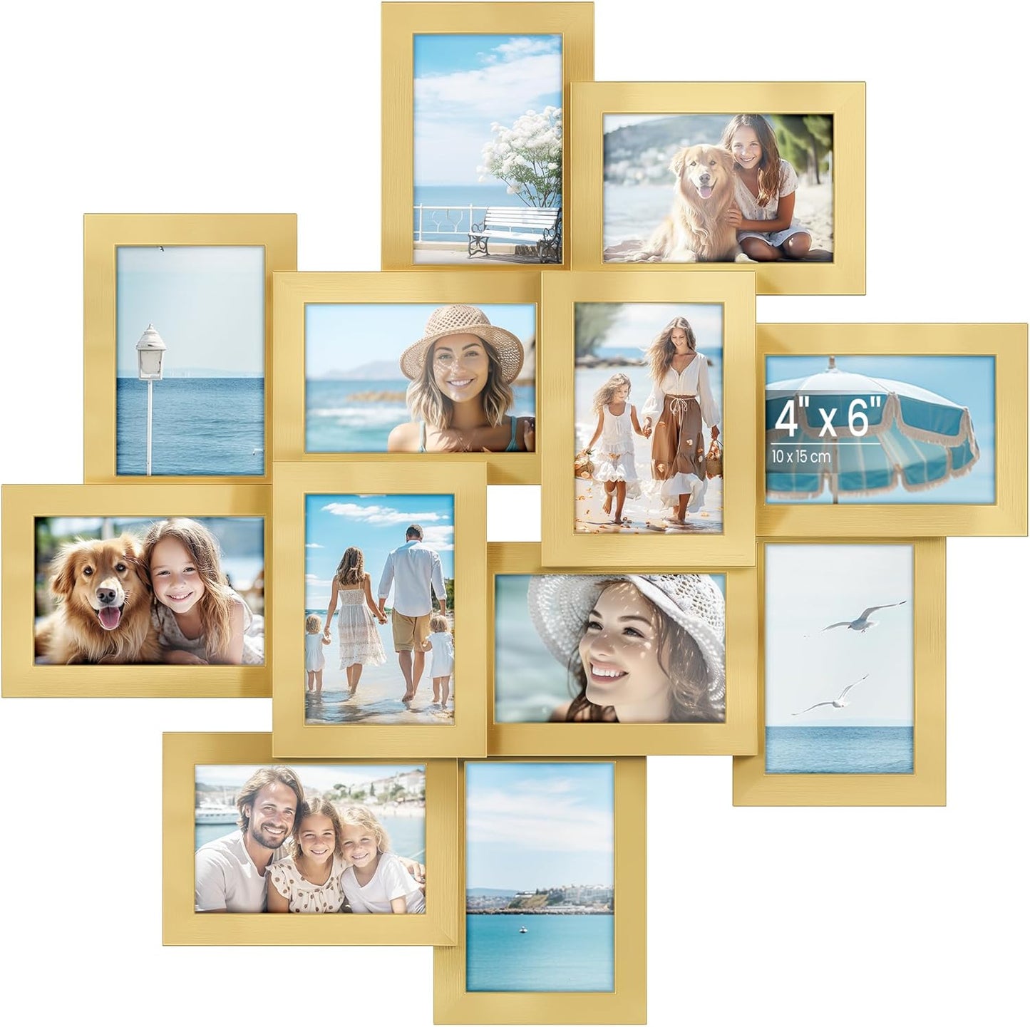 4X6 Collage Picture Frames, 12-Pack Photo Collage Frame for Wall Decor, Glass Front, Assembly Required, Ink Black URPF22BK