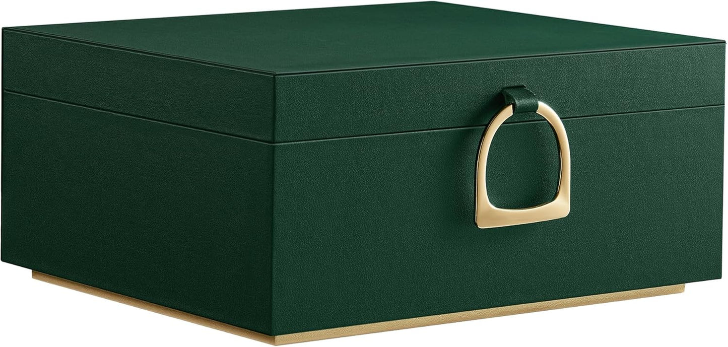 2-Layer Jewelry Box, Jewelry Organizer with Handle, Removable Jewelry Tray, Jewelry Storage, Floating Effect, 8.1 X 9.4 X 4.3 Inches, Gift Idea, White UJBC165W01