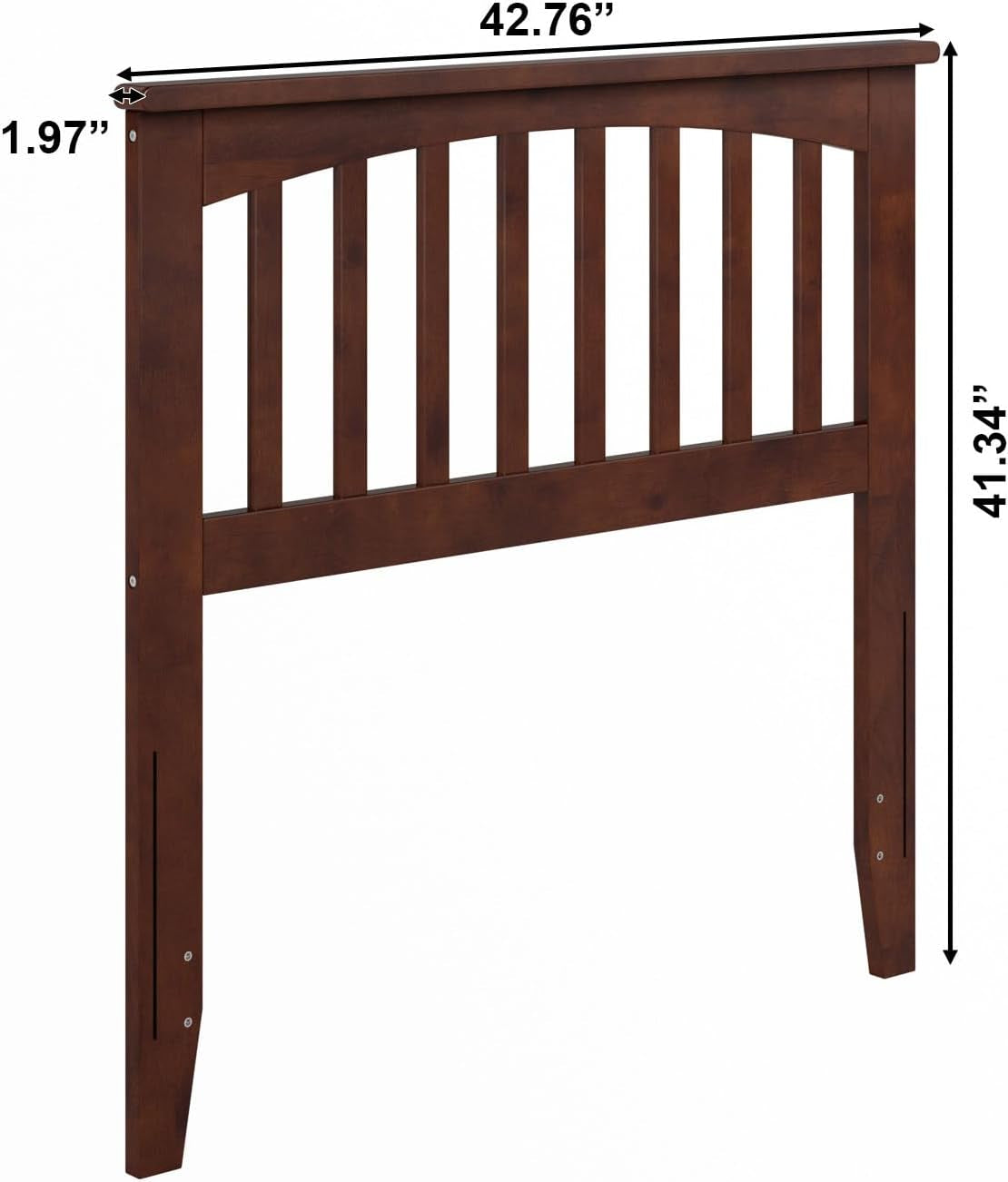 , Mission Twin Solid Wood Headboard, Walnut