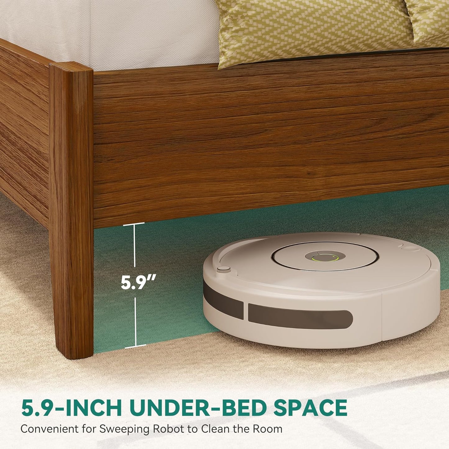 King Size Bed Frame with Adjustable Headboard, Farmhouse Wood Bed Frame with Solid Wood Slats Support, No Box Spring Needed, 12 Strong Wood Slat Support, Easy Assembly, Rustic Brown