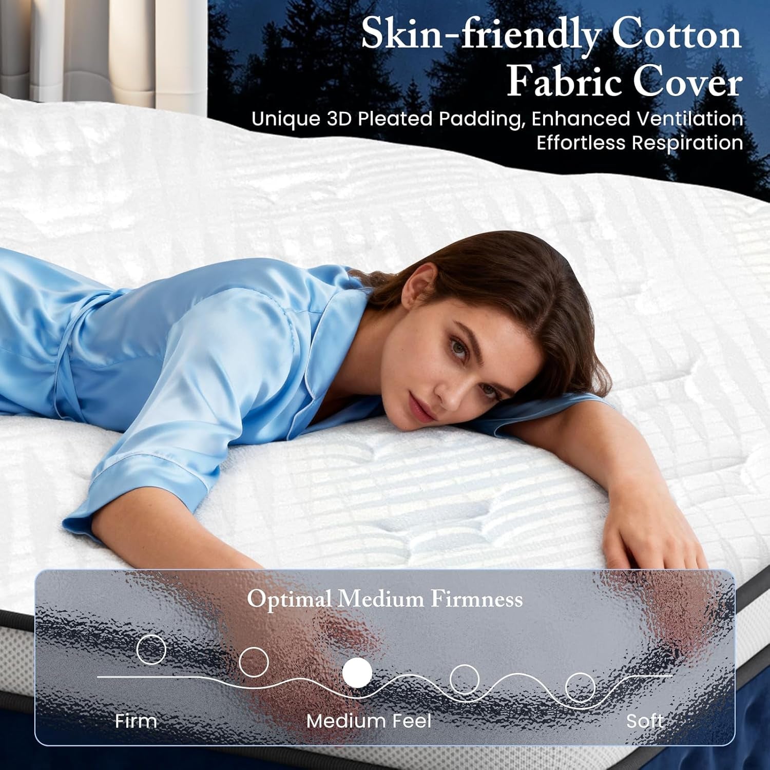 King Size Mattress, 14 Inch Hybrid King Mattress in a Box with Gel Memory Foam [New Version], Individually Pocket Coils Springs, Pressure Relief Motion Isolation, Edge Support, Medium Firm