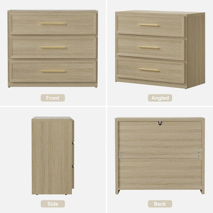 Night Stand Set 2 Oversized Extra Large Nightstands Set of 2 Tall Bedside Side Table with 3 Drawers Storage Modern End Tables Wide Night Stands for Bedroom Sofa Couch Home Office