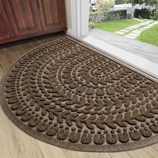 Half Circle Door Mat Front Door Mat outside Entrance Welcome Mats Outdoor Indoor Semicircular Doormat for Outdoor Half round Door Mats for Garage Muddy Paws 24"X36"