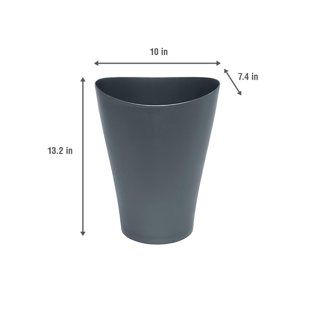Spa Works Vanity Wastebasket Home/Bathroom/Office Use Small 2.25 Gallon Plastic Gunmetal Blue Home/Kitchen/Garage/Apartment/Office