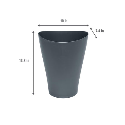 Spa Works Vanity Wastebasket Home/Bathroom/Office Use Small 2.25 Gallon Plastic Gunmetal Blue Home/Kitchen/Garage/Apartment/Office