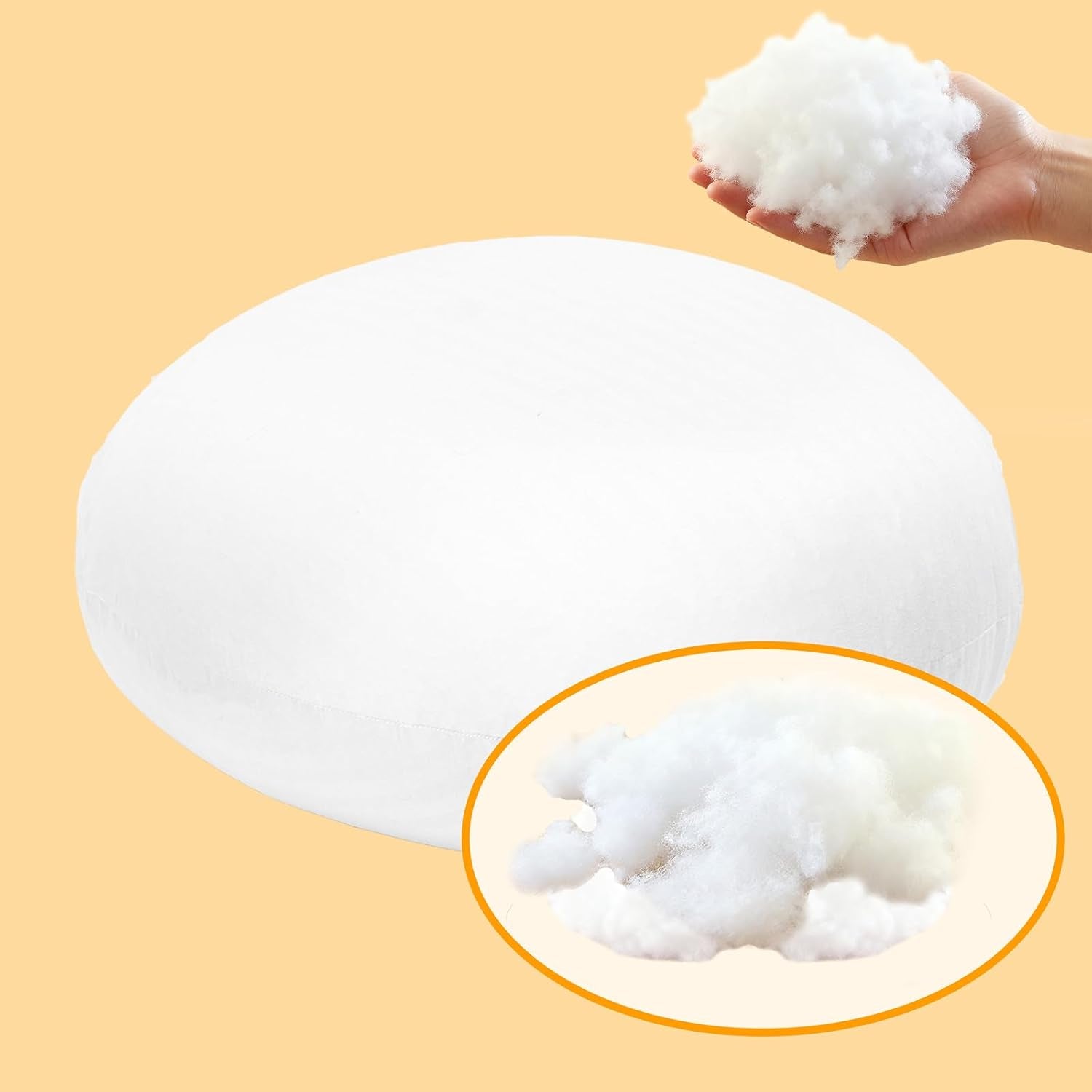 Premium PP Cotton Ottoman Pouf Insert Pouf Stuffing round Bean Bag Filler & Footstool Stuffing 20X20×14 Inch Round