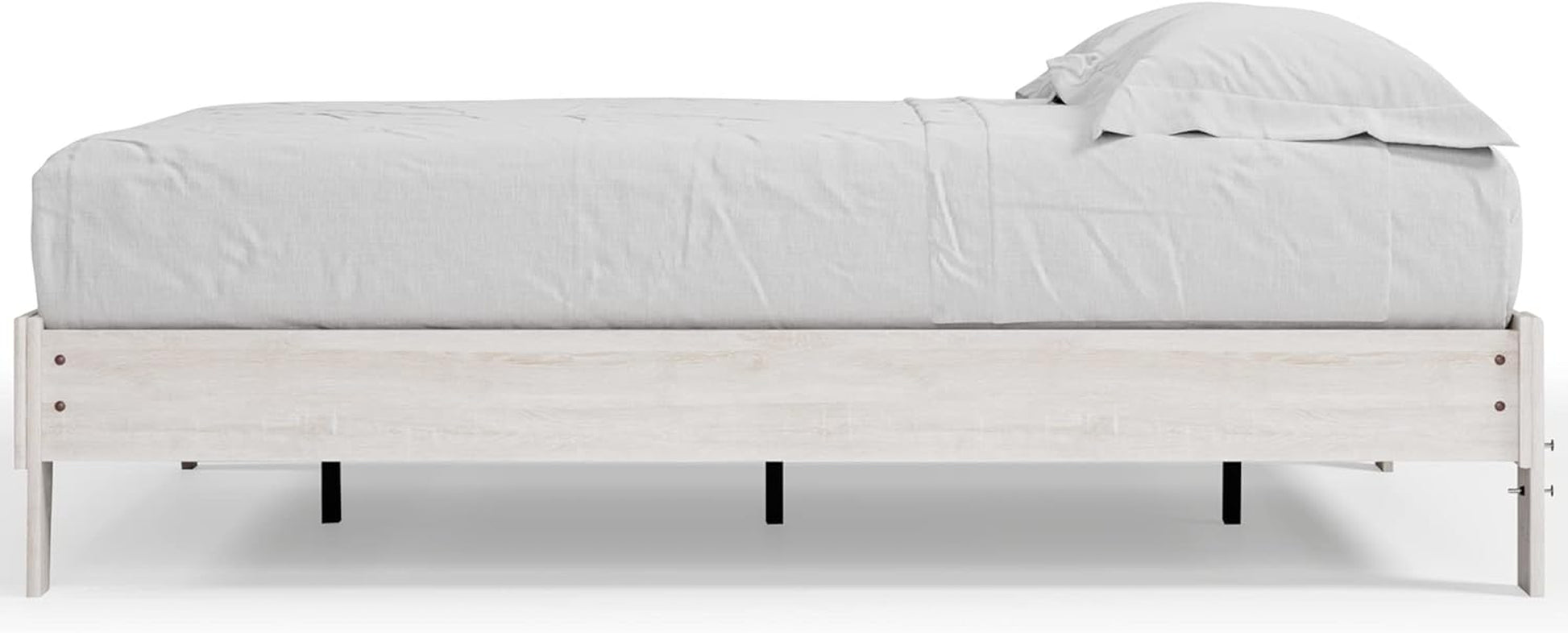 Shawburn Modern Farmhouse Platform Bed, Queen, Whitewash