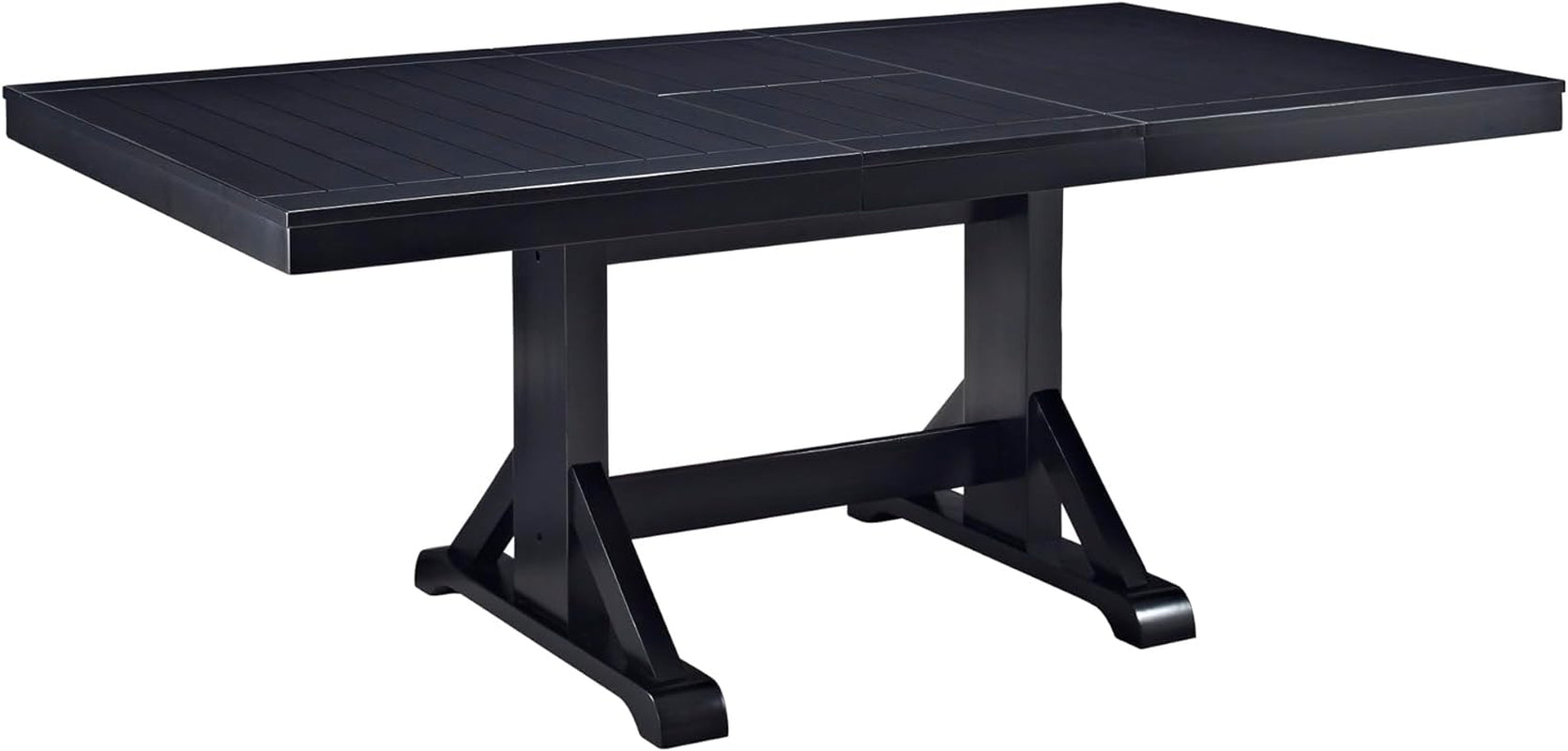 6 to 8 Person Wood Modern Farmhouse Expandable Dining Room Table with Leaf Kitchen Dining Chairs, 60 Inch, Antique Black