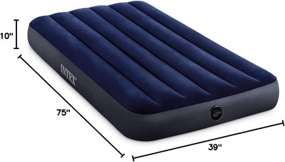 64757E Dura-Beam Standard Downy Air Mattress: Fiber-Tech - Twin Size - 10In Bed Height - 300Lb Weight Capacity - Pump Sold Separately