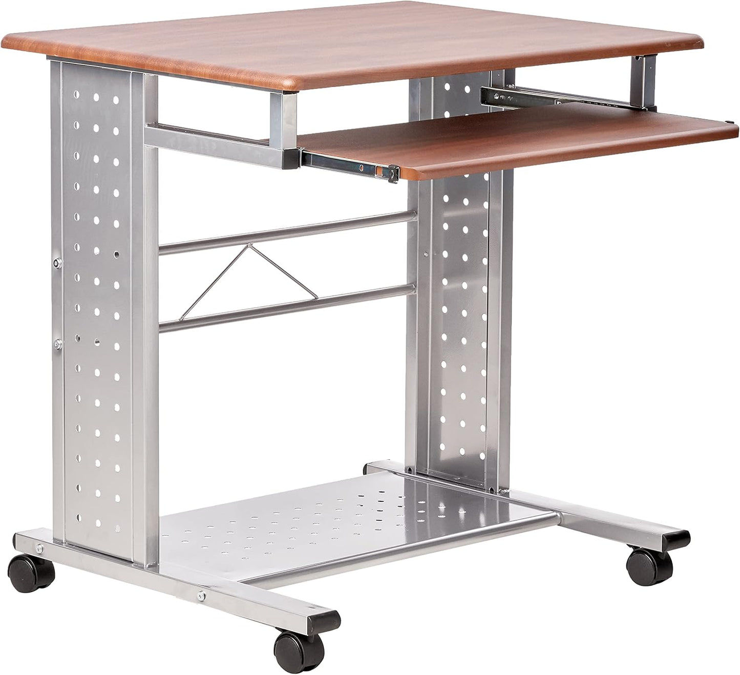 Safco SOHO Mobile Workstation, Medium Cherry and Metallic Gray
