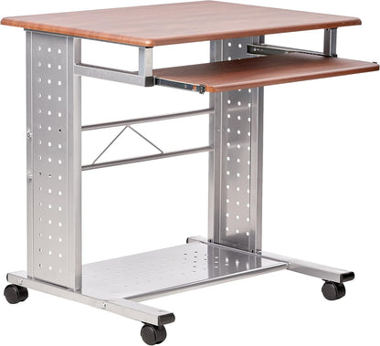 Safco SOHO Mobile Workstation, Medium Cherry and Metallic Gray