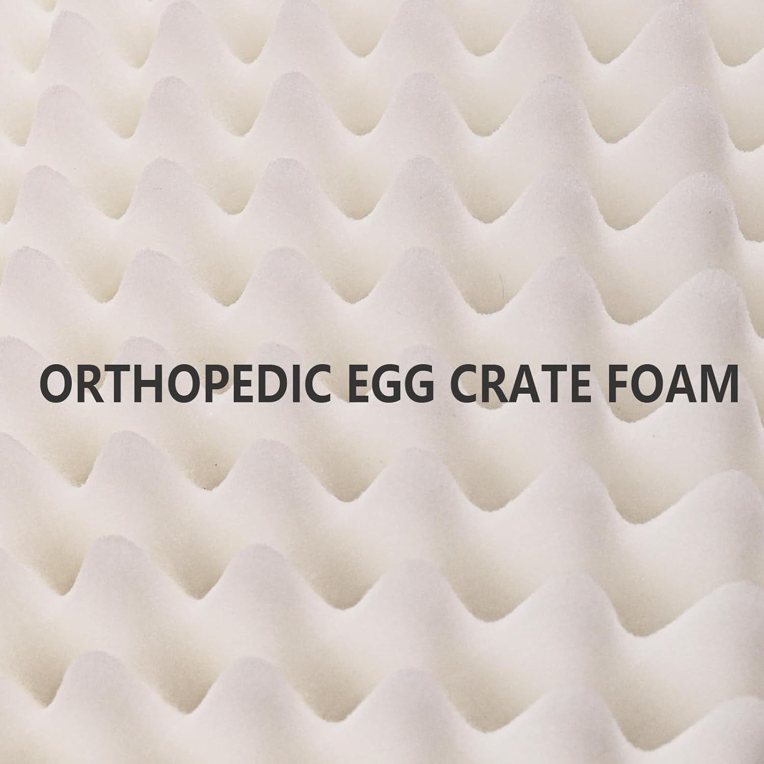 Orthopedic Dog Bed Large Sized Dog 36''X24'', Waterproof Soft Comfortable Egg Crate Foam Large Pet Beds Crate Mat with Removable Washable Cover and Nonskid Bottom, Black