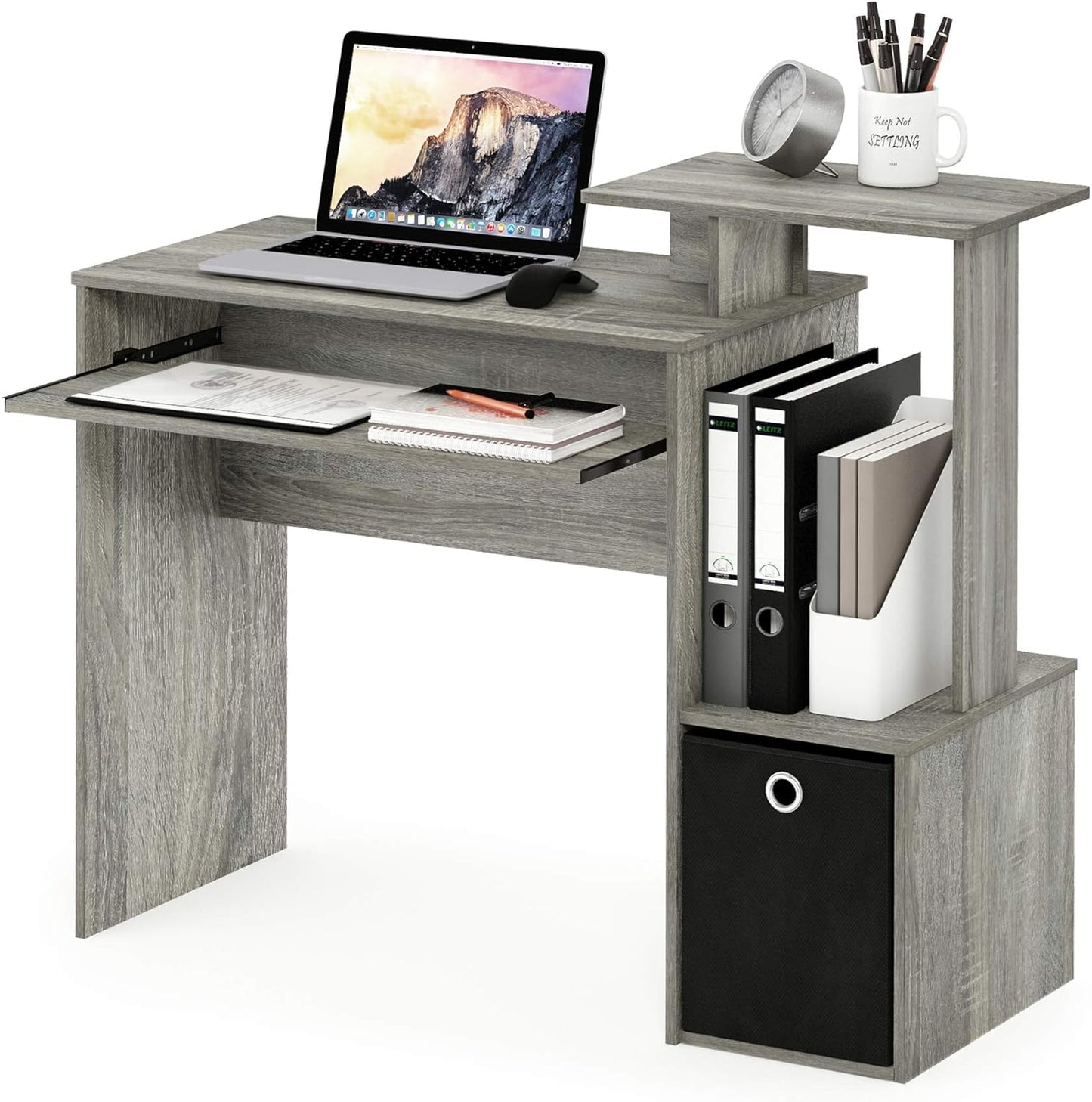 Econ Multipurpose Home Office Computer Writing Desk, French Oak Grey