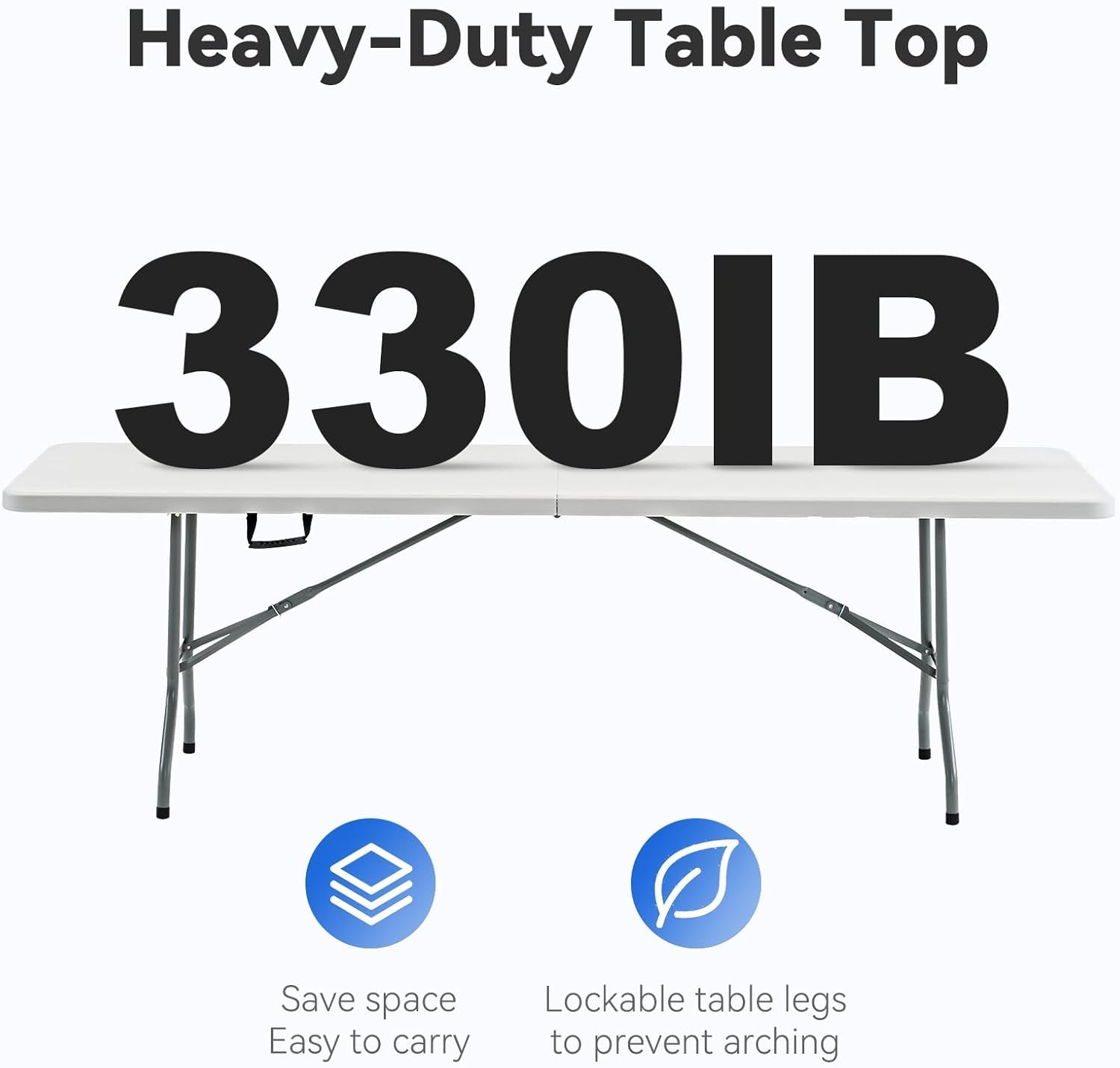 4 Foot Foldable/Folding Table Heavy Duty, Durable and Portable for Dining Picnic and Party
