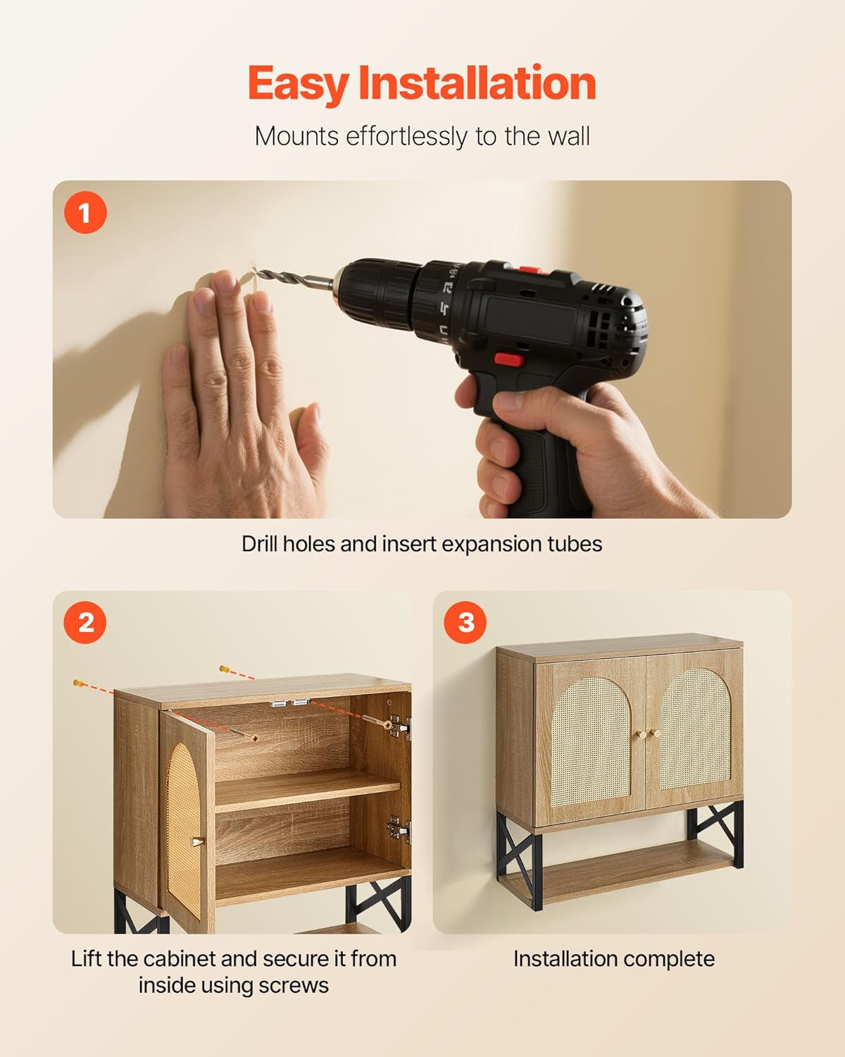 Bathroom Wall Cabinet, with 2 Doors and Adjustable Shelf, over the Toilet Storage Medicine Cabinet Wall Mounted, Hanging Organizer with Shelves & Open Partition for Laundry Room Kitchen Restroom