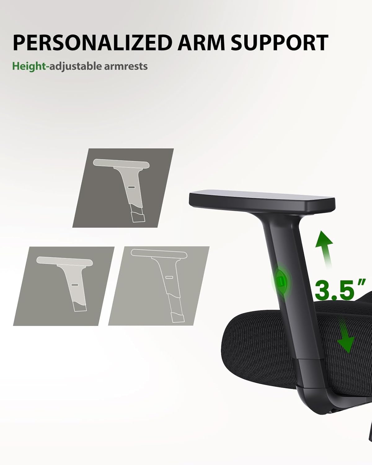 Ergonomic Office Chair Ergonomic Gaming Chair with Lumbar Support, 2D Headrest, Adjustable Armrests, Contoured Seat Cushion, Computer Desk Chair with Wheels for Home and Office