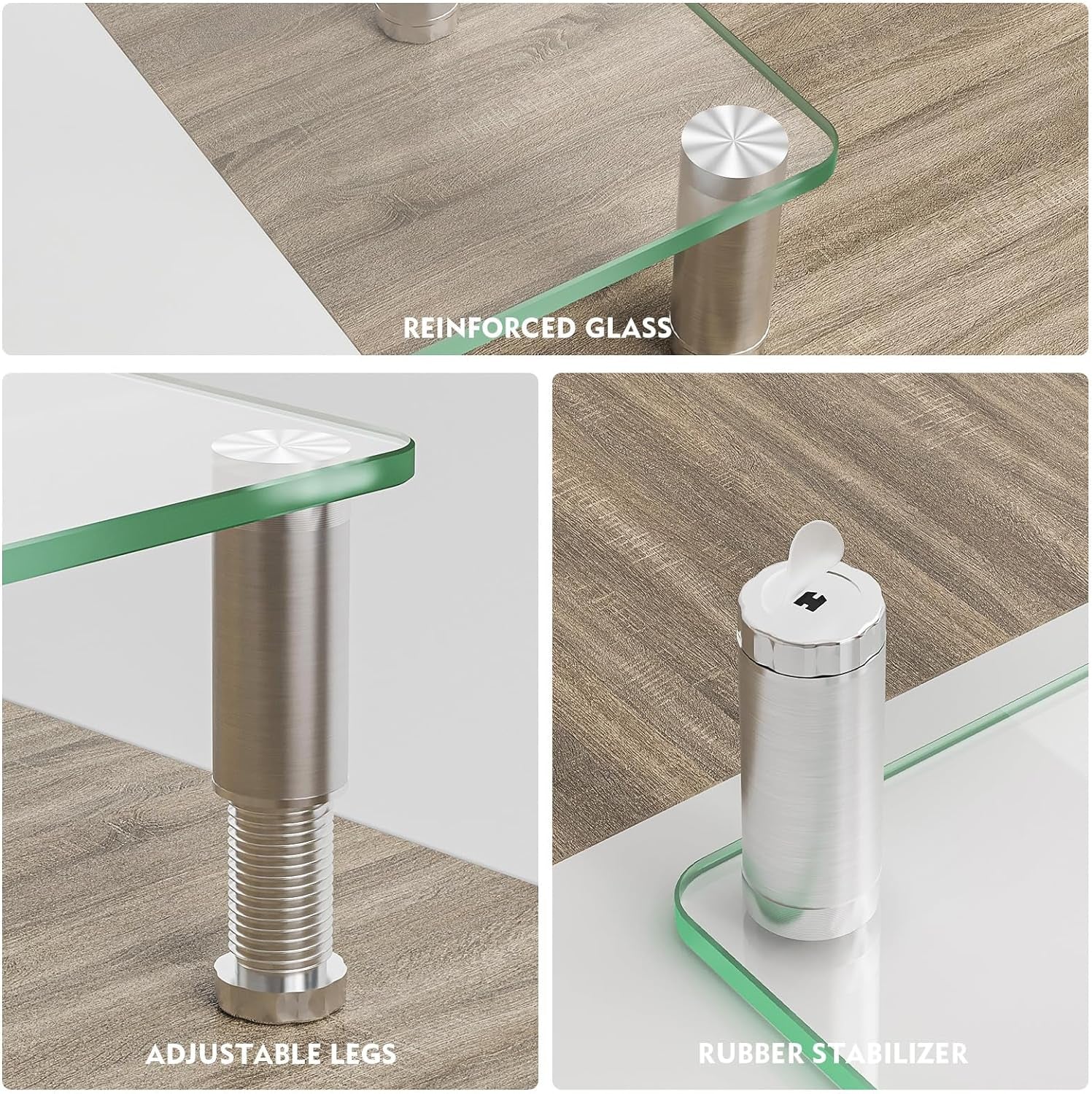 2 Pack Computer Monitor Riser with Height Adjustable Multi Media Desktop Stand for Flat Screen LCD LED TV, Laptop/Notebook/Xbox One