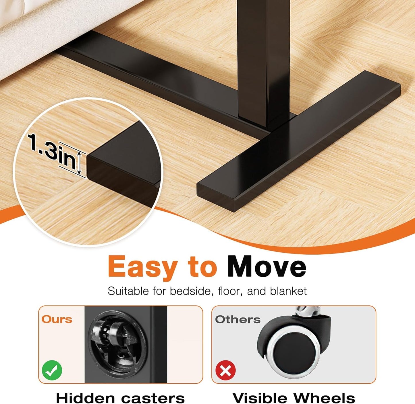 Small Standing Desk Rolling Table Adjustable Height, Laptop Mobile Stand with Wheels, Portable Computer Workstation with Tiltable Desktop for Teacher Classroom Home Office, Brown