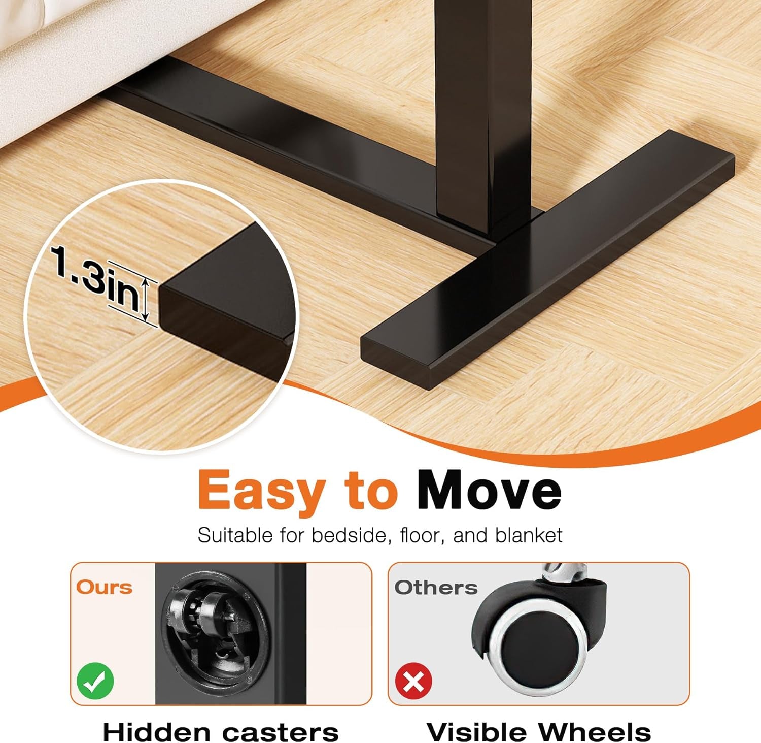 Small Standing Desk Rolling Table Adjustable Height, Laptop Mobile Stand with Wheels, Portable Computer Workstation with Tiltable Desktop for Teacher Classroom Home Office, Brown