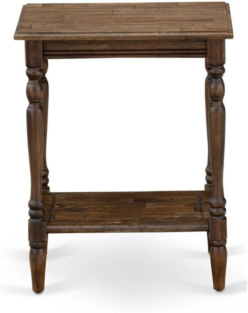 BF-07-ET Bedford Night Stand - Rectangle End Table with Open Storage Shelf for Bedroom, 16X20 Inch Inch, Distressed Jacobean