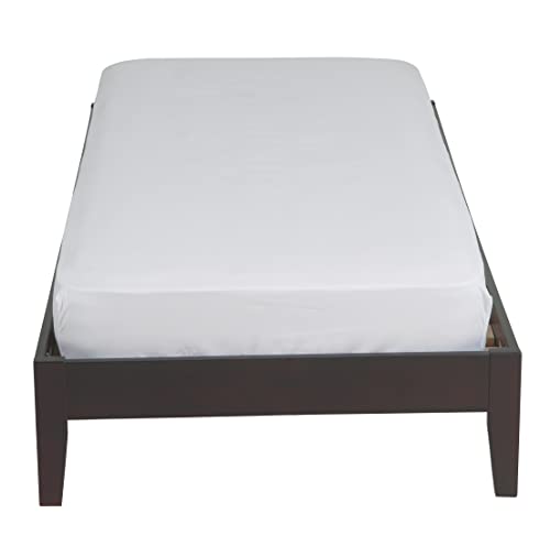 Solid Wood Platform Bed, Queen, Nevis Simple - Espresso