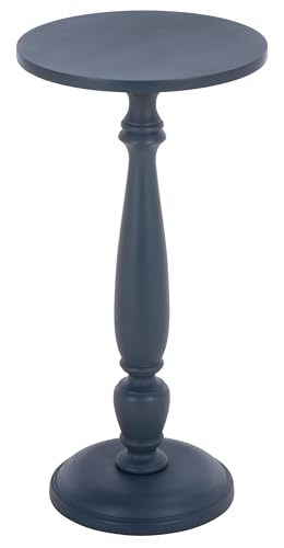 SAFAVIEH Furniture - Rue Accent Table - Navy Blue - Solid Wood Pedestal Side Table - Round Top Modern Design - Fully Assembled - Ideal for Living Room, Bedroom, 12.5" W x 12.5" D x 24.5" H (ACC3266A)