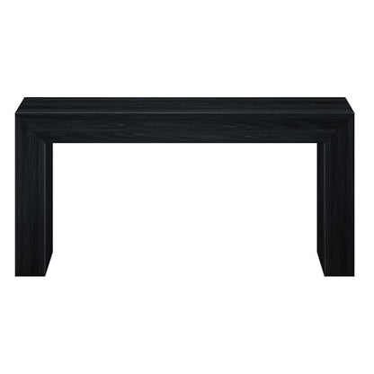 Grand Console Table, 66 Inch Modern Solid Wood Sofa Table, Narrow Entryway Table for Hallway, Behind the Couch, Living Room, Foyer, Black Wirebrush