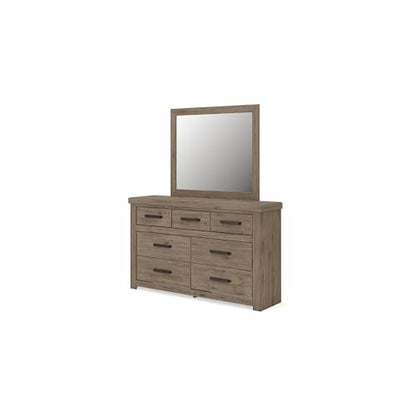 Signature Design by Ashley Garistyn Dresser with Mirror, Rustic Bedroom Set with Wood and Decorative Laminate, Horizontal Storage Furniture with Drawers