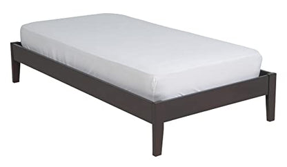 Solid Wood Platform Bed, Queen, Nevis Simple - Espresso