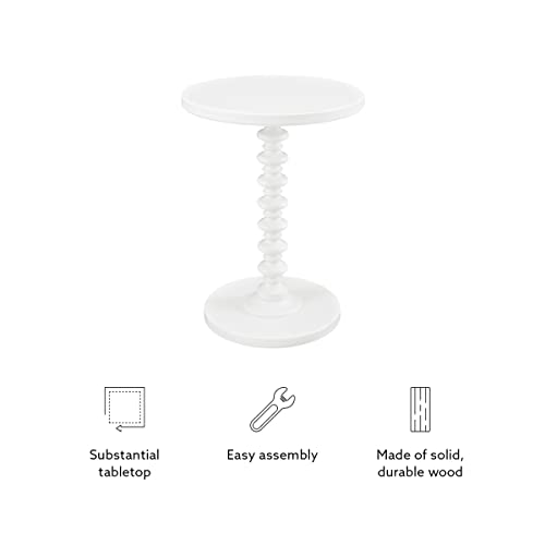 Powell Furniture Powell Round Spindle, White Table 17 x 22.25 x 17