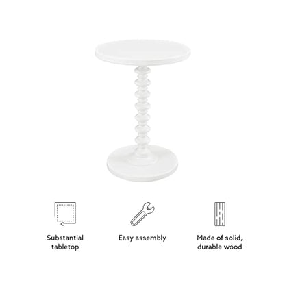 Powell Furniture Powell Round Spindle, White Table 17 x 22.25 x 17