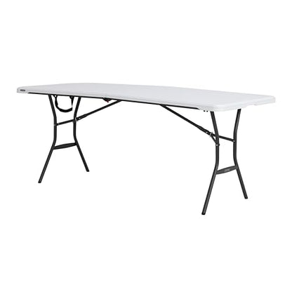 6-Foot Fold in Half Table, Light Commercial, White Granite