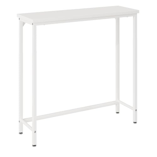 Narrow Entryway Console Table & Sofa Side Table - Industrial Hallway Table for Small Spaces, Behind Couch Table, Multi-Functional Living Room Bedroom Office,White, 29.5" x 9.4" x 29.5"