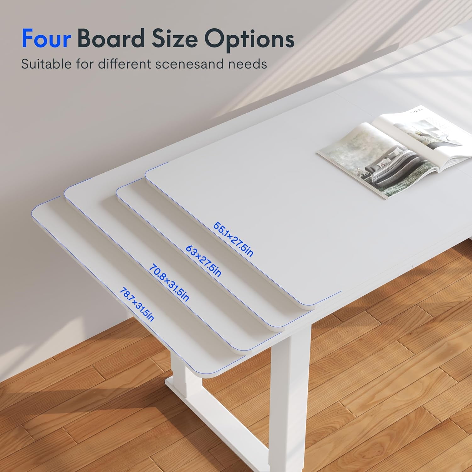 4-Leg Standing Desk, Electric Height Adjustable Desk with Memory Presets for Home Office, Stand up Desk Computer Workstation, 78X32 Inches White