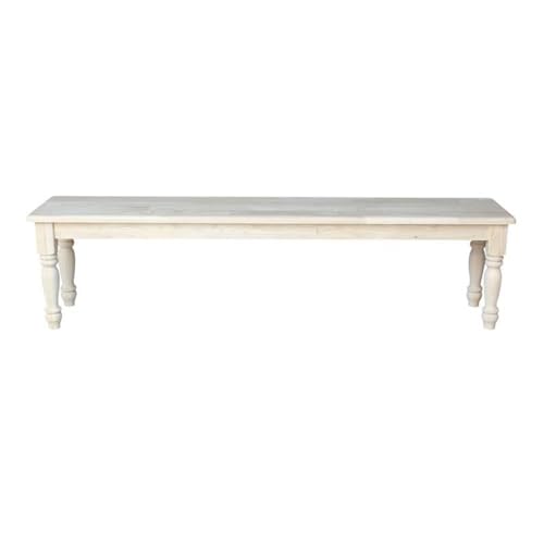 International Concepts BE-72S Shaker Style Bench, Unfinished, view 4