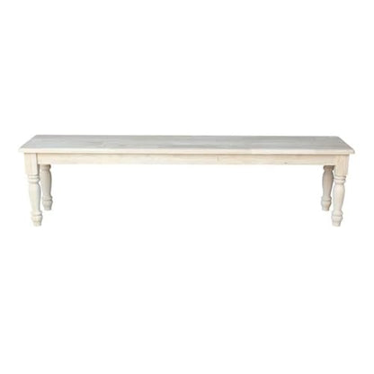 International Concepts BE-72S Shaker Style Bench, Unfinished, view 4