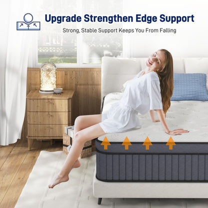 14 Inch Medium Firm King Size Mattress [Upgraded] King Hybrid Mattresses in a Box with Gel Memory Foam & Pocket Springs, Strong Edge Support,Pressure Relief,Certipur-Us,365-Night Trial