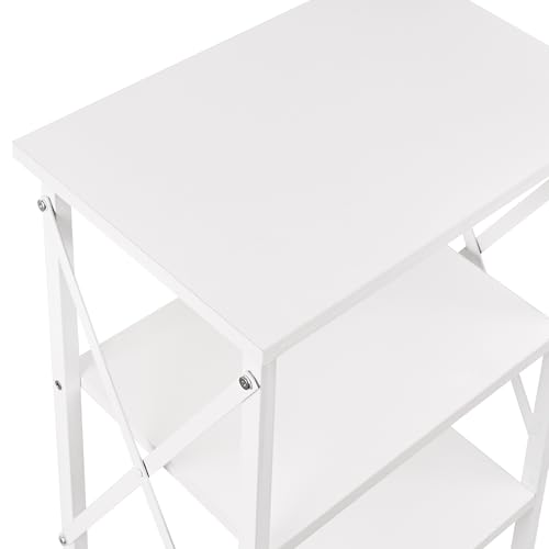 End Side Table Night Stand,X-Design with Storage Shelf for Bedroom,Living Room,White