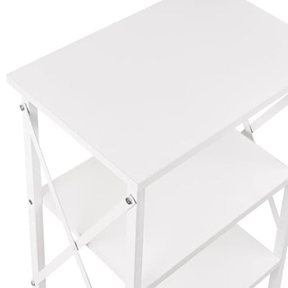 End Side Table Night Stand,X-Design with Storage Shelf for Bedroom,Living Room,White